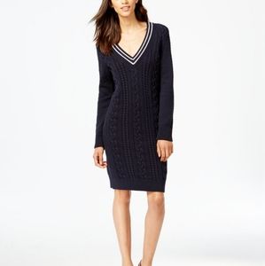 Tommy Hilfiger Sweater Dress Navy Cable Knit XS